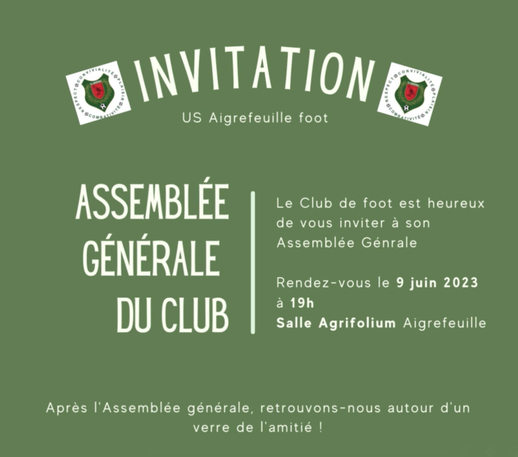 INVITATION ASSEMBLÉE GÉNÉRALE